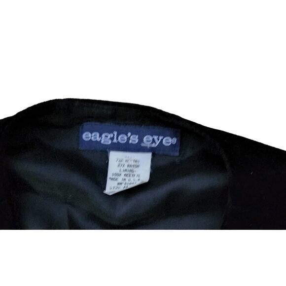 Eagle’s Eye Womens Black Velvet Vest sz M Vintage Ribbon Frog Closure - Picture 4 of 6